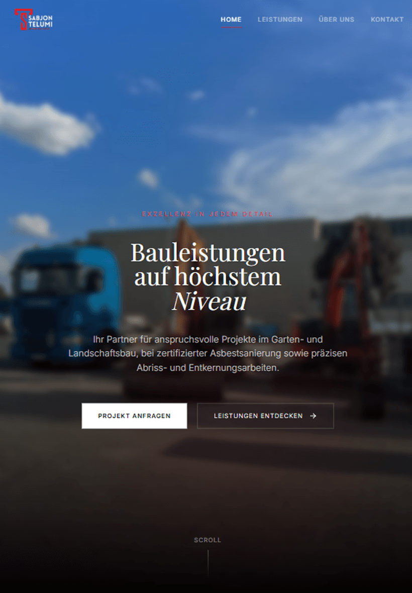 Webdesign-Projekt: Individuelle Website für Dienstleister
