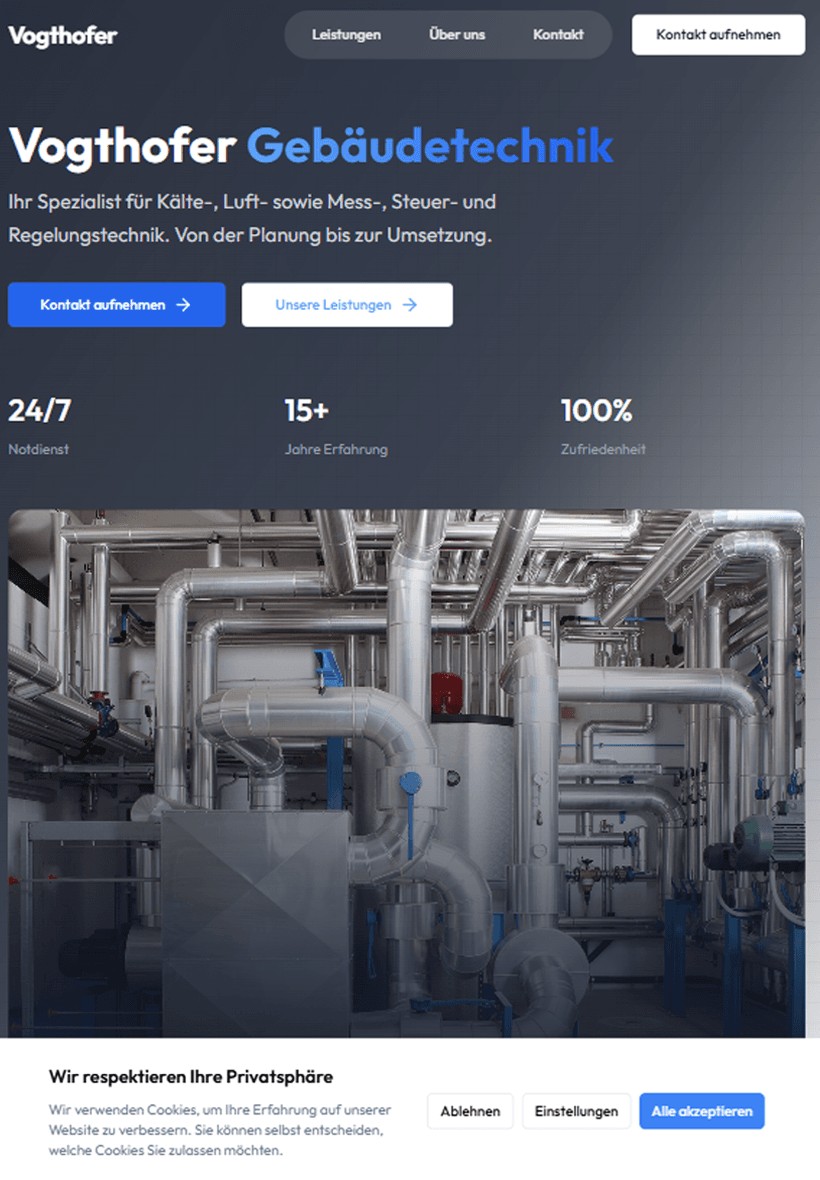 Webdesign-Projekt: Firmenwebsite aus der Region Bielefeld